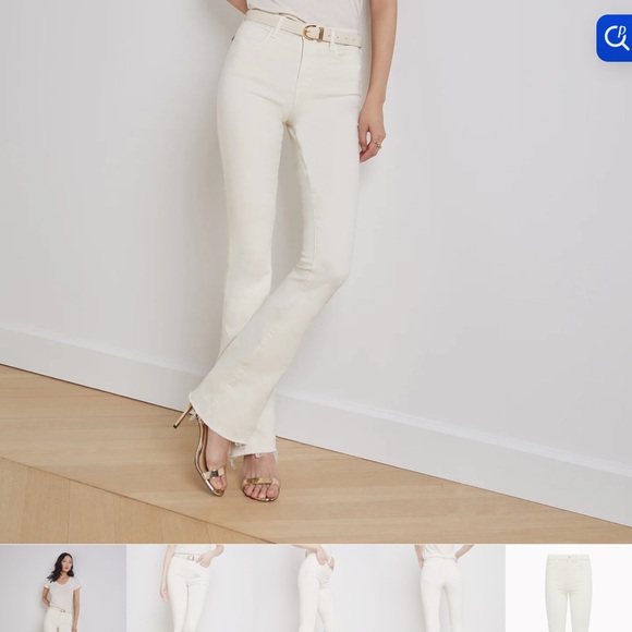 L’AGENCE Ruth Straight Leg White Jeans in Vintage White Size 23 - Picture 1 of 10